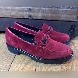 NWOB ARA High Soft - Women’s Red Suede Slip On Loafers - Size 37 (US 6.5)